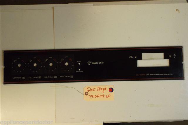 MAGIC CHEF STOVE 7910P114-60 Glass, Bkgd USED PART MAGIC CHEF STOVE 7910P114-60 Glass, Bkgd USED PART